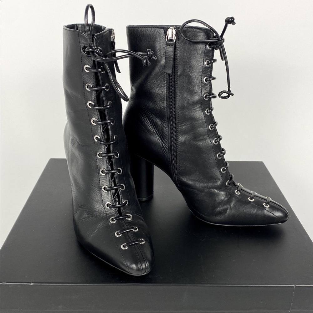 ZARA LEATHER LACE UP ANKLE 37